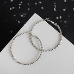 Серьги-кольца &quot;Крученый&quot;, цвет серебро, d=5,5см
