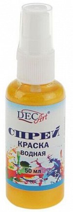 DecArt Краска спрей водная Желтая  50мл