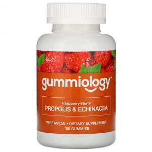 Gummiology, Gummiology, жевательные таблетки для взрослых с прополисом и эхинацеей, без желатина, натуральный ароматизатор «Мали