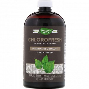 Nature&amp;#x27 - s Way, Chlorofresh, жидкий хлорофилл, неароматизированный, 473 мл