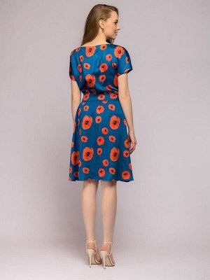 1001 Dress Платье цвета морской волны длины мини с цветочным принтом