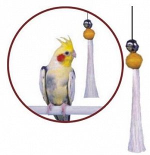 Игрушка для птиц Кисточка с бубенчиком большая 23,5х10,5х1,5см