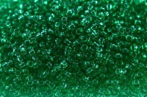 Бисер японский TOHO круглый 11/0 #0072 зеленое стекло, прозрачный, 10 грамм