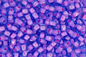 Бисер японский TOHO круглый 6/0 #0937 морская вода/розовый Bubble Gum, окрашенный изнутри, 10 грамм