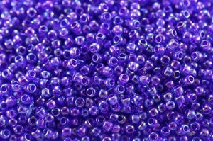 Бисер японский TOHO круглый 11/0 #0776 вода/пурпурный радужный, окрашенный изнутри, 10 грамм
