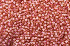 Бисер японский TOHO круглый 11/0 #0925 светлый топаз/розовый коралл, окрашенный изнутри. 10 грамм