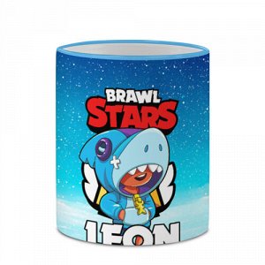VseMaykiRu Кружка с полной запечаткой «BRAWL STARS LEON SHARK»