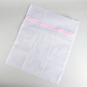 Мешок для стирки белья Доляна, 50x60 см, мелкая сетка, цвет белый