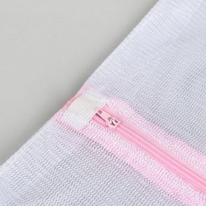 Мешок для стирки белья Доляна, 50x60 см, мелкая сетка, цвет белый
