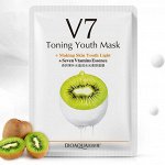 789262 BIOAQUA V7 Маска-салфетка для лица с киви (увлажняет, улучшающая цвет лица), 30г