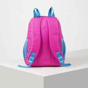 Рюкзак школьный, отдел на молнии, наружный карман, 2 боковые сетки, цвет розовый/голубой