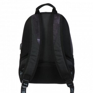 Рюкзак школьный Hatber Sreet 42 х 30 х 20, для мальчика, Space, с USB-выходом, чёрный
