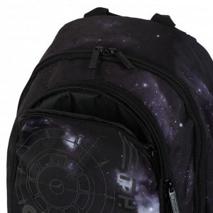 Рюкзак школьный Hatber Sreet 42 х 30 х 20, для мальчика, Space, с USB-выходом, чёрный