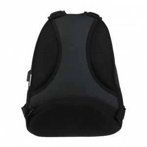 Рюкзак школьный Hatber Sreet 42 х 30 х 20, для девочки Music of the heart USB-выходом, чёрный