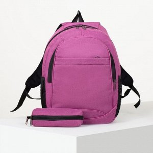 Рюкзак школьный, 2 отдела на молниях, наружный карман, 2 боковых кармана, дышащая спинка, цвет розовый
