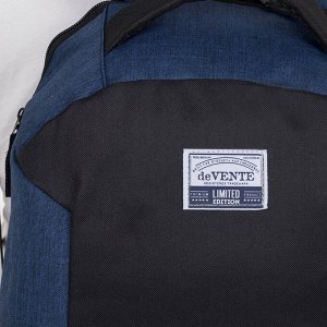 Рюкзак молодёжный, классический, USB-выход, отдел на молнии, 2 наружных кармана, цвет тёмно-синий/чёрный