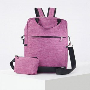Рюкзак школьный, отдел на молнии, 2 наружных кармана, 2 боковых кармана, USB, с пеналом, цвет малиновый