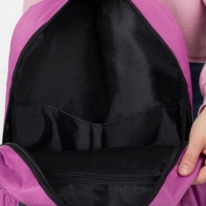 Рюкзак молодёжный, отдел на молнии, наружный карман, 2 боковых кармана, цвет лиловый