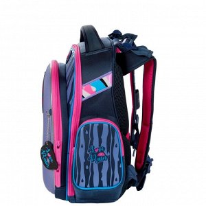 Рюкзак каркасный Hummingbird TK, 37 х 32 х 18, + мешок для обуви, для девочки, Love raine, серый/розовый