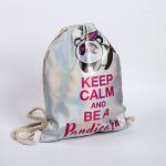 Сумка для обуви &quot;Keep calm and be a Pandicorn&quot;, кож.зам голография