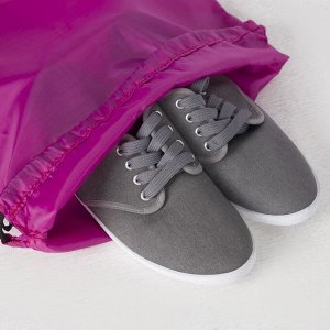 Мешок для обуви, отдел на шнурке, цвет розовый