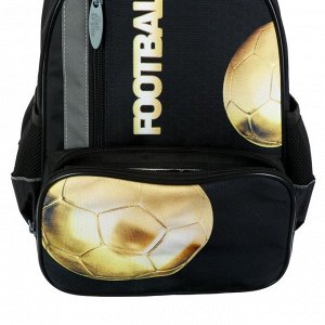 Рюкзак школьный, Calligrata, 37 х 26 х 13 см, эргономичная спинка, «Футбол. Золотой мяч»