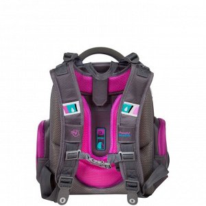 Рюкзак каркасный Hummingbird TK, 37 х 32 х 18, + мешок для обуви, для девочки, Love raine, серый/сиреневый