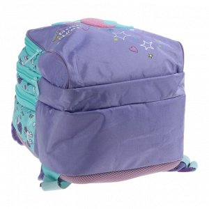 Рюкзак школьный Hatber Sreet 42 х 30 х 20, для девочки Dream unicorn, бирюзовый/сиреневый