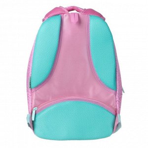 Рюкзак школьный Hatber Sreet 42 х 30 х 20, для девочки "Краски Парижа", бирюзовый/розовый