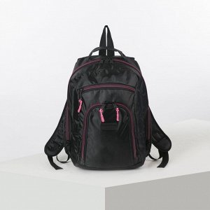 Рюкзак школьный, отдел на молнии, 2 наружных кармана, 2 боковых кармана, цвет чёрный