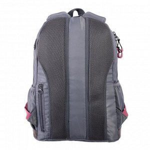 Рюкзак молодёжный, Merlin, 43 x 30 x 18 см, эргономичная спинка, серый/розовый