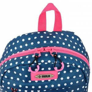 Рюкзак молодёжный, Merlin, 43 x 30 x 18 см, эргономичная спинка, синий/розовый