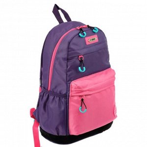 Рюкзак молодёжный, Merlin, 43 x 30 x 18 см, эргономичная спинка, фиолетовый/розовый