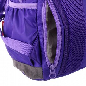 Рюкзак молодёжный, Merlin, 43 x 30 x 18 см, эргономичная спинка, синий/сиреневый