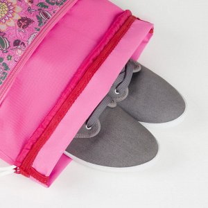 Сумка-мешок для обуви, наружный карман на молнии, цвет розовый
