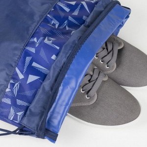 Мешок для обуви, отдел на шнурке, цвет тёмно-синий