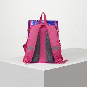 Рюкзак школьн 2089, 27*14*35, отд на молнии, н/карман, 2 бок кармана, розовый/улитка