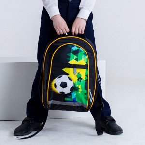Рюкзак школьный Calligrata &quot;Футбол&quot;, 39 х 24 х 19 см, эргономичная спинка, чёрный