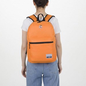 Рюкзак молодёжный, отдел на молнии, наружный карман, цвет оранжевый