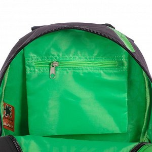 Рюкзак молодёжный с эргономичной спинкой Grizzly, 42 х 30 х 22, чёрный/салатовый