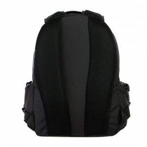 Рюкзак молодежный Grizzly, эргономичная спинка, 42 х 30 х 22 см, чёрный