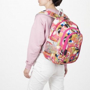 Рюкзак школьный, набор, отдел на молнии, 3 наружных кармана, 2 боковые сетки, с пеналом, цвет красный