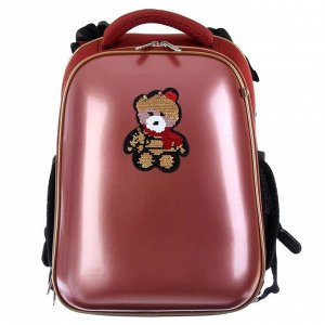 Рюкзак каркасный, deVENTE Choice, 38 х 28 х 16 см, иск кожа Glamour Bear, коралловый