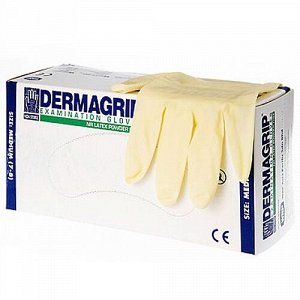 DermaGrip Перчатки одноразовые белые, размер XL, 100шт