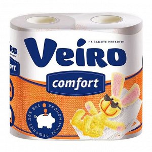 Туалетная бумага "Linia Veiro Comfort" 2х-слойная, 4шт./уп. (белая)