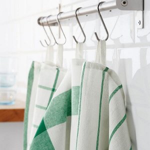 ЭЛЛИ Полотенце кухонное, белый, зеленый, 50x65 см