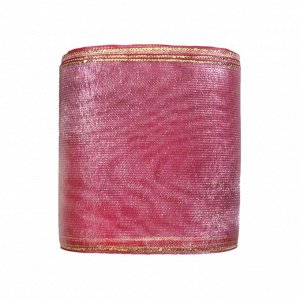 Лента "Органза" арт. 3651 № 241 ДС бордо с золотом шир. 80 мм