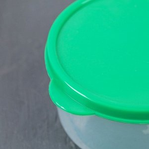 Контейнер круглый Доляна, пищевой, 300 мл, цвет зелёный