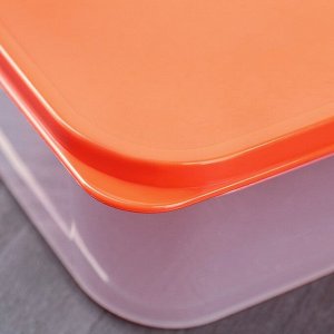Контейнер прямоугольный Доляна, пищевой, 1,2 л, цвет оранжевый