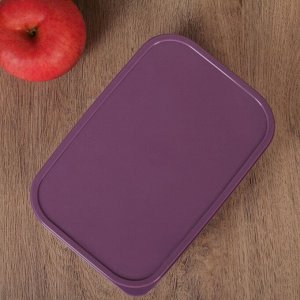 Контейнер прямоугольный Доляна, пищевой, 1,2 л, цвет фиолетовый